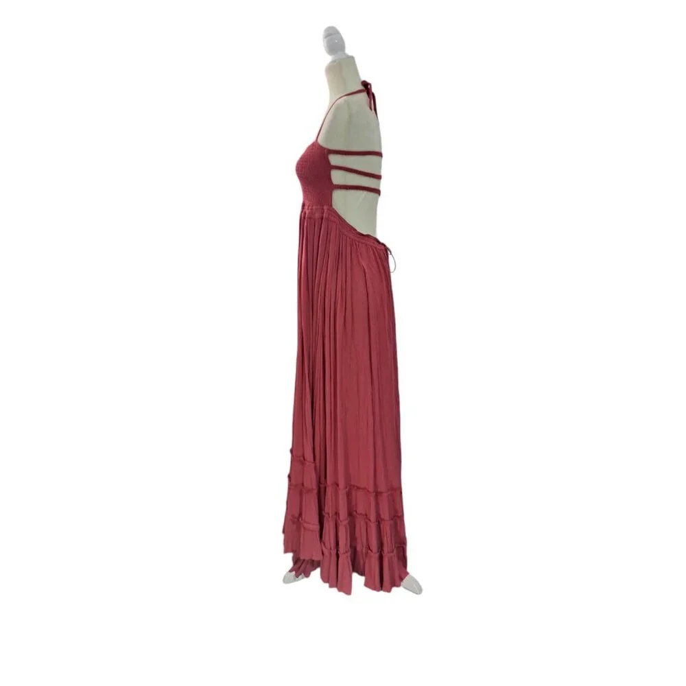 Free People Brick Red Endless Summer Extratropical Maxi Strappy Back Boho XS - Picture 7 of 9